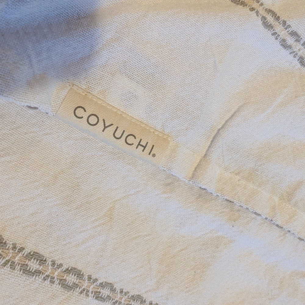Coyuchi Standard Organic Cotton Pillow Sham India Striped Sustainable - Picture 6 of 8